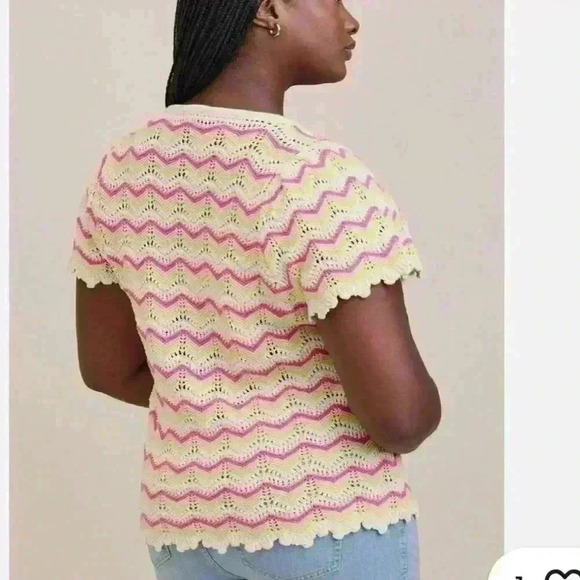 NWT Torrid Pointelle Cotton Cardigan Sweater - Picture 3 of 9